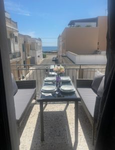 Balcony with panoramic sea view in Specciolla Apulia coastal property
